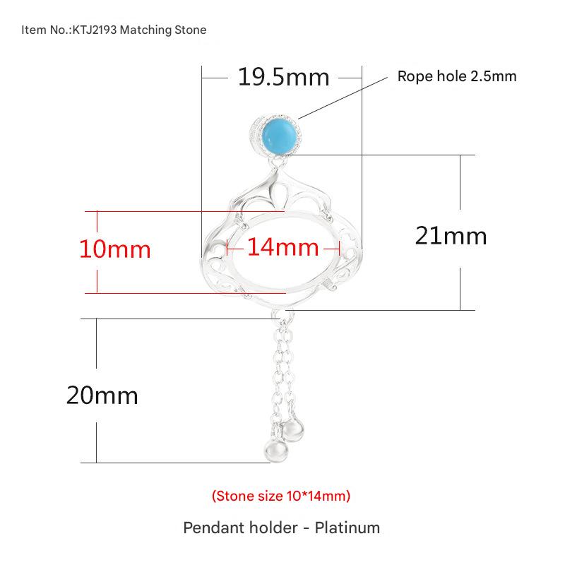 E-with round stone white gold {Stone position: 10*14mm}