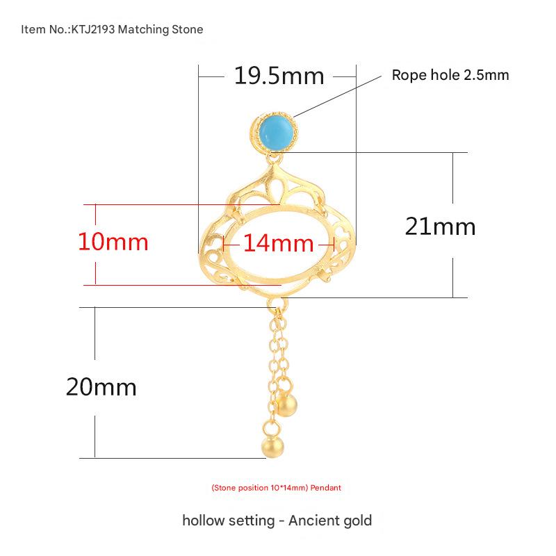 Section E-with round stone ancient gold {Stone position: 10*14mm}