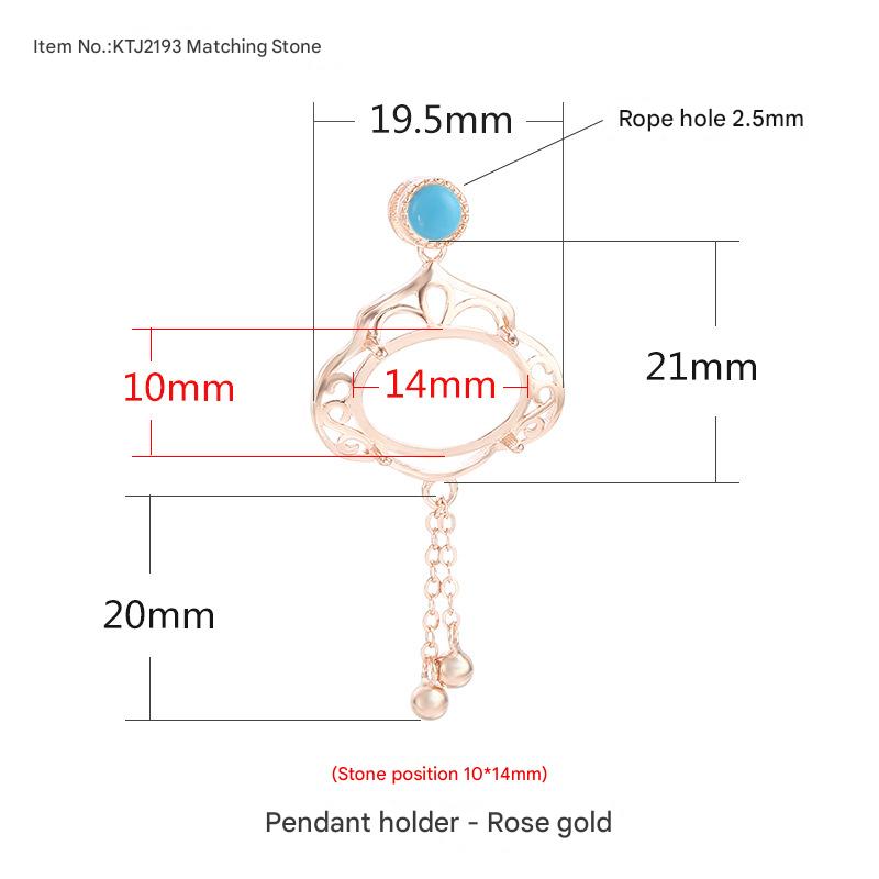 E-with round stone rose gold {Stone position: 10*14mm}