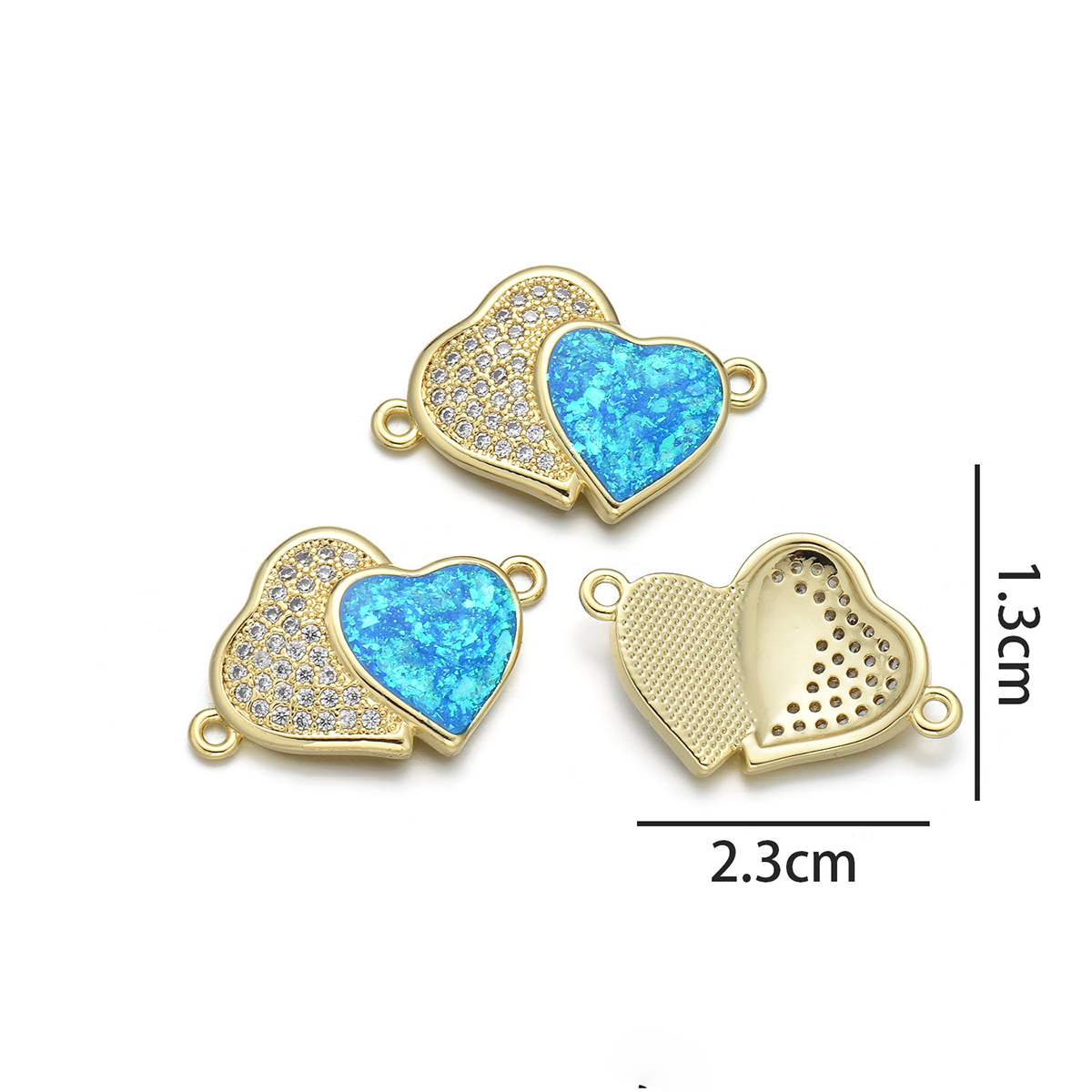 Big and Small Love (peacock blue opal)