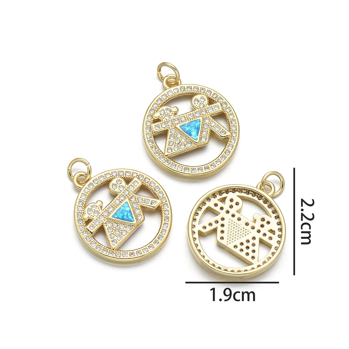 Boys and Girls pendant (peacock blue opal)