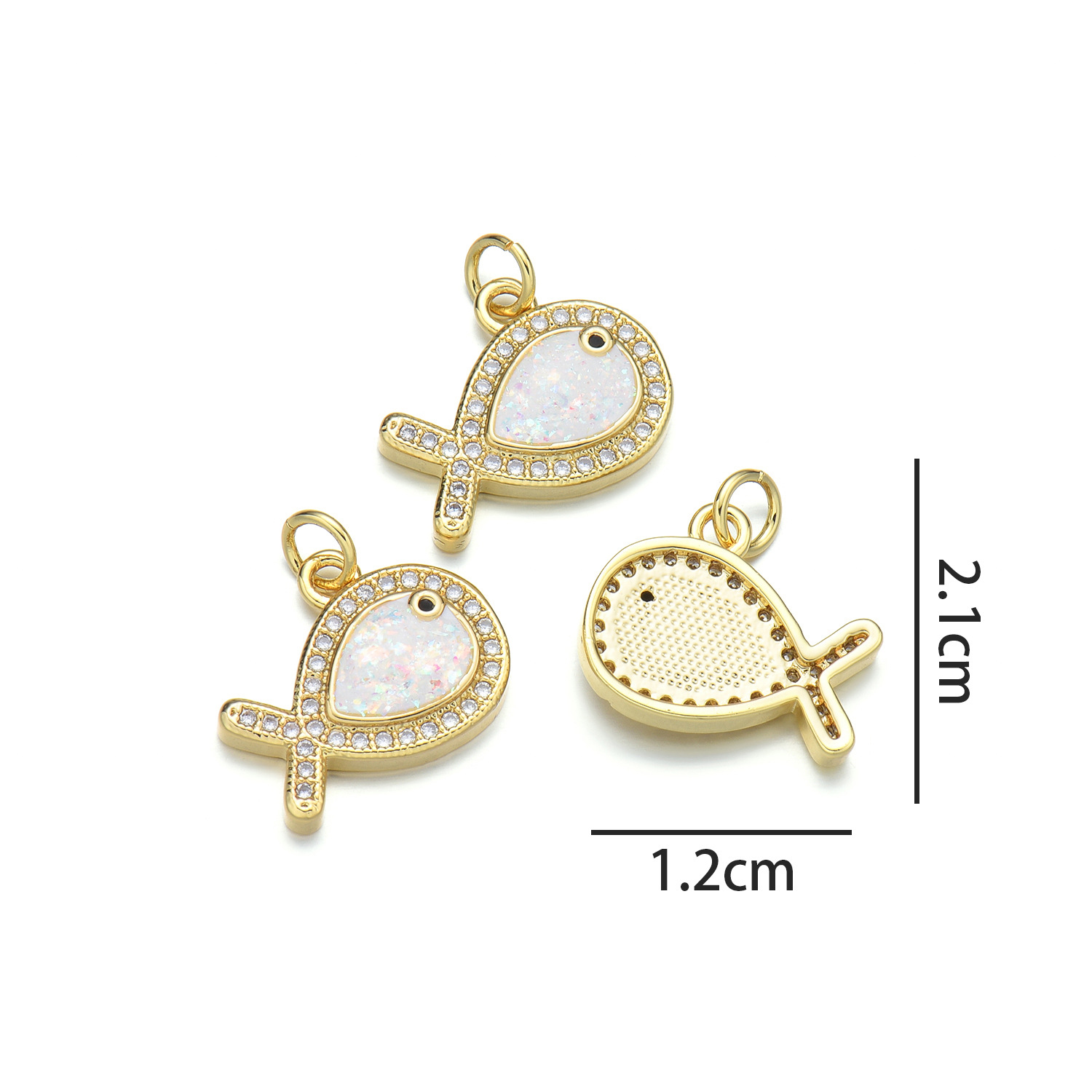 Small fish pendant (colorful pink opal)
