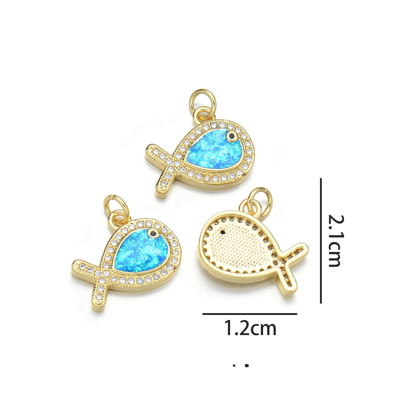 Small fish pendant (peacock blue opal)