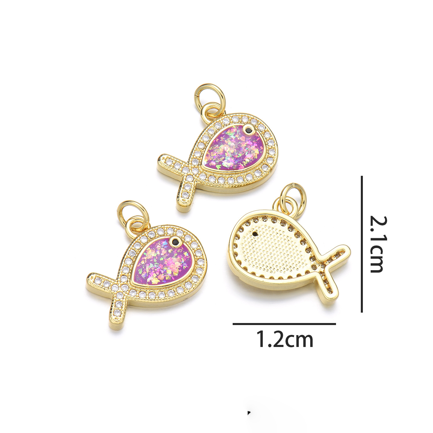 Small fish pendant (Starry Sky purple opal)