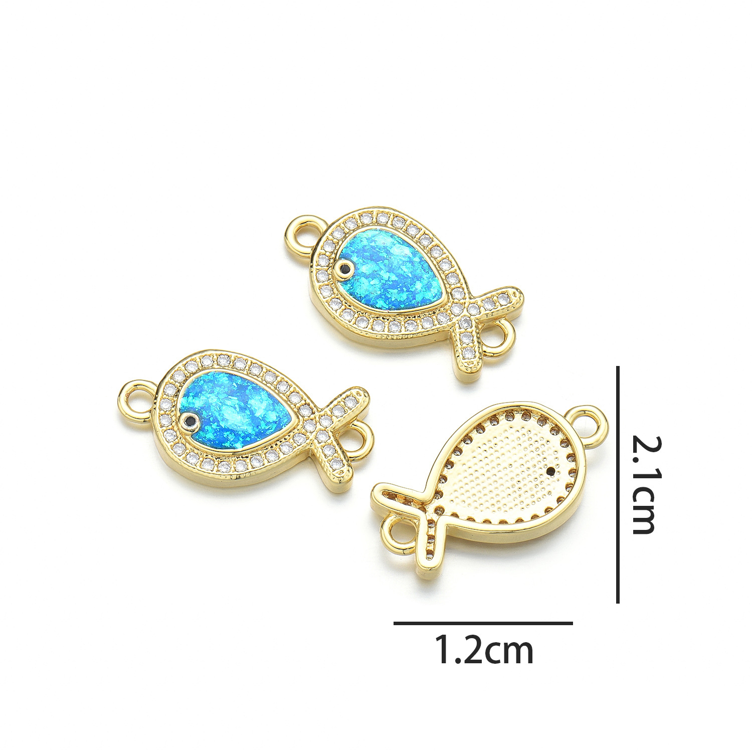 Small fish hand (peacock blue opal)