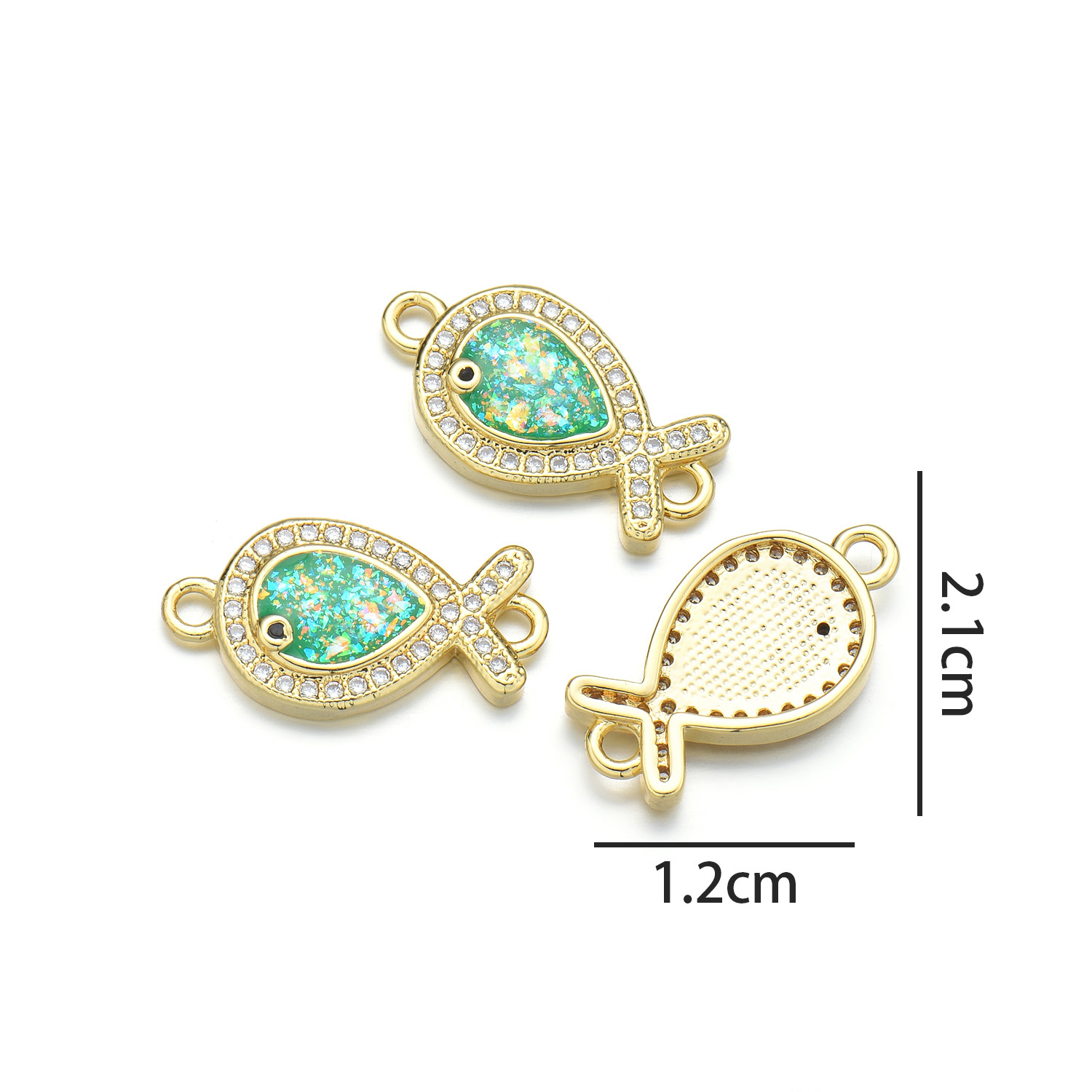 Small fish hand (shining green Opal)