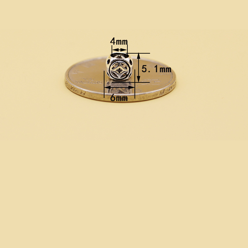 Copper money grain square bead FB0564024