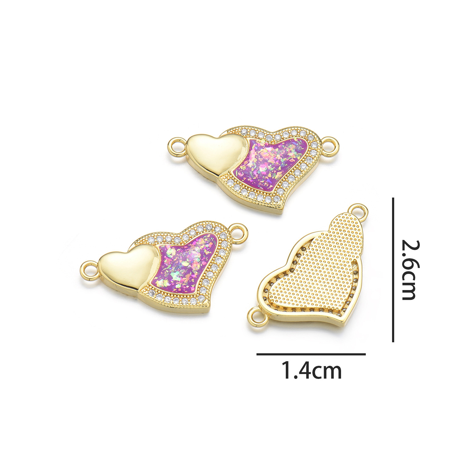 Big and small love hand (Starry Sky purple opal)