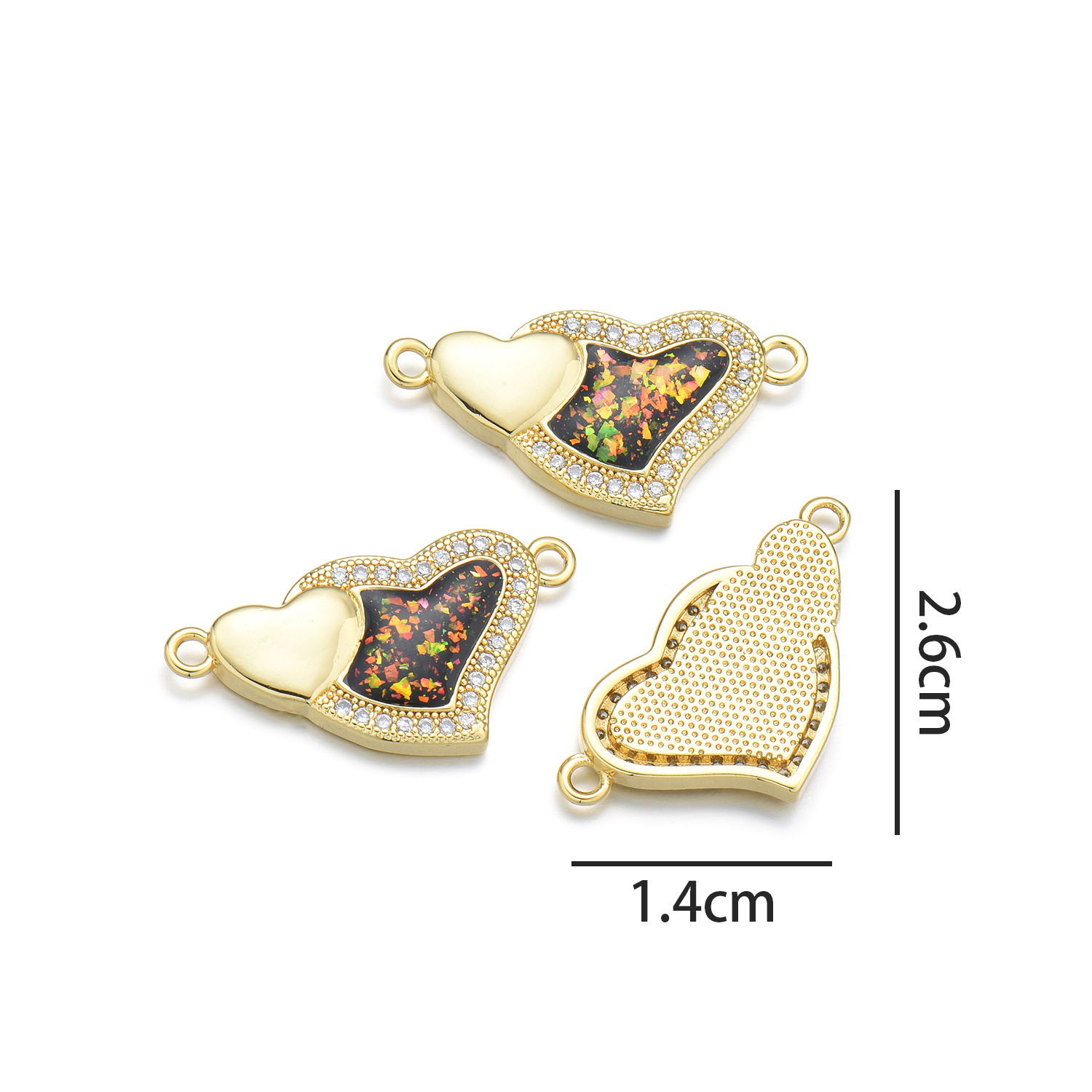 Big and small love hand (Mocha red Opal)