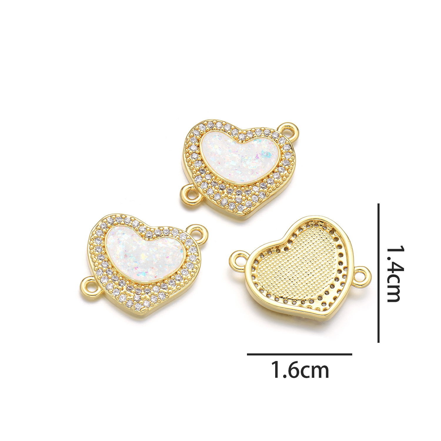Peach heart hand (colorful pink opal)
