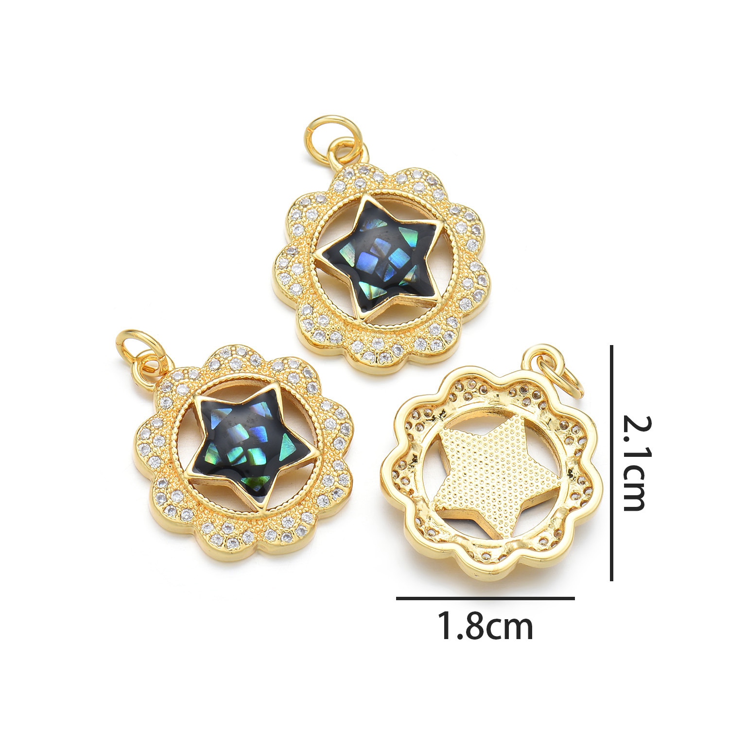 Sun Flower Star Pendant (black)