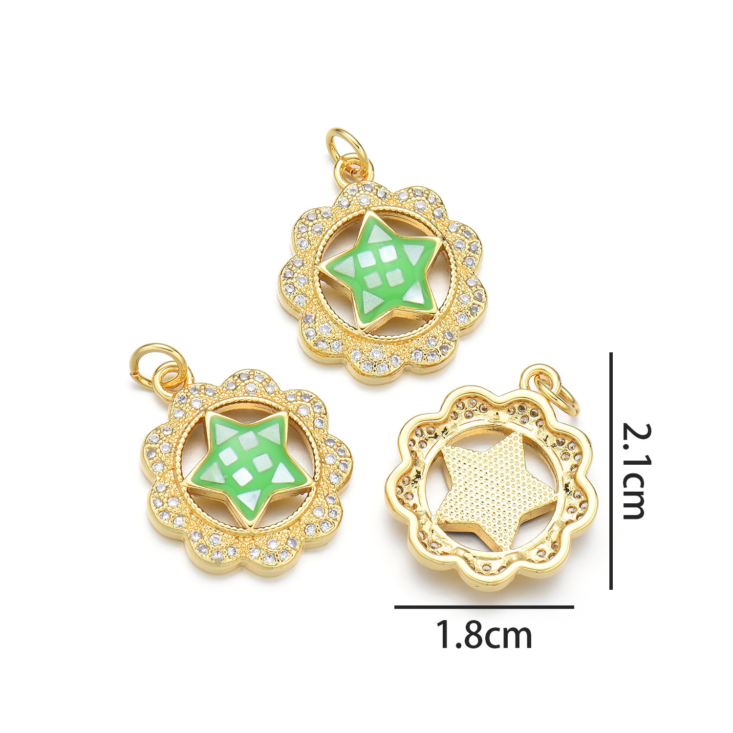 Sun Flower Star Pendant (green)