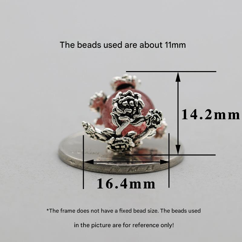 Thai silver rose large (without beads) FB0618018