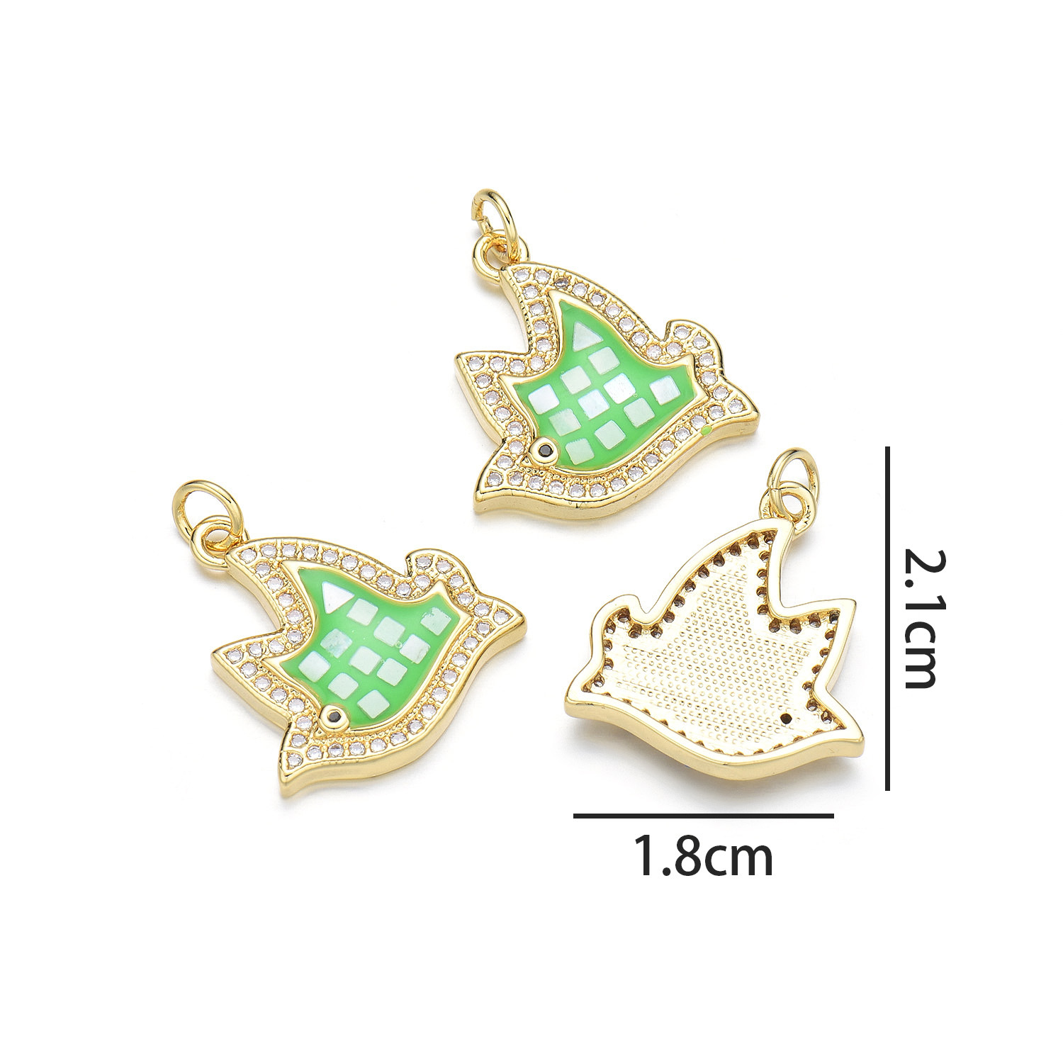 Pigeon pendant (green)