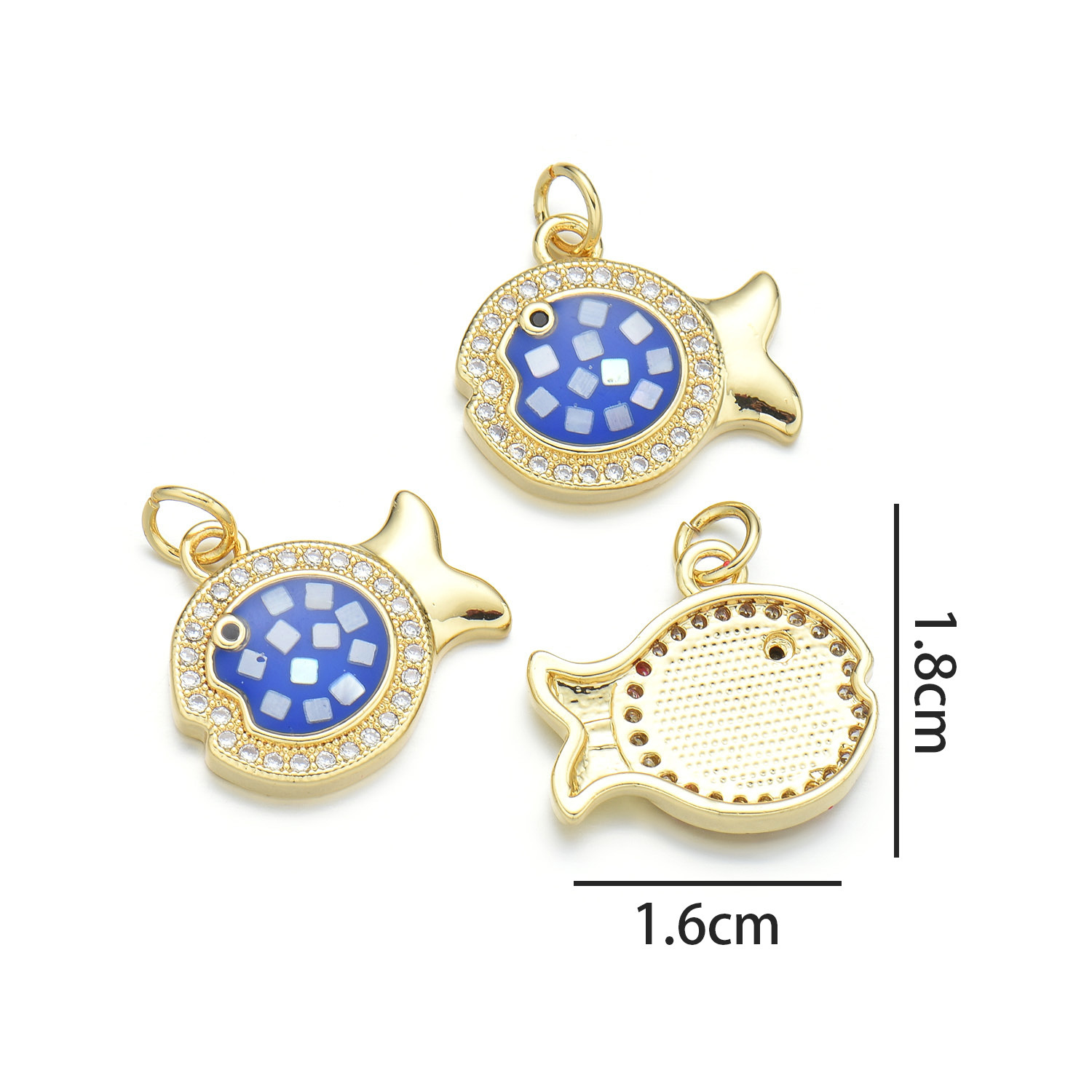 Small fat fish pendant (Sapphire Blue)