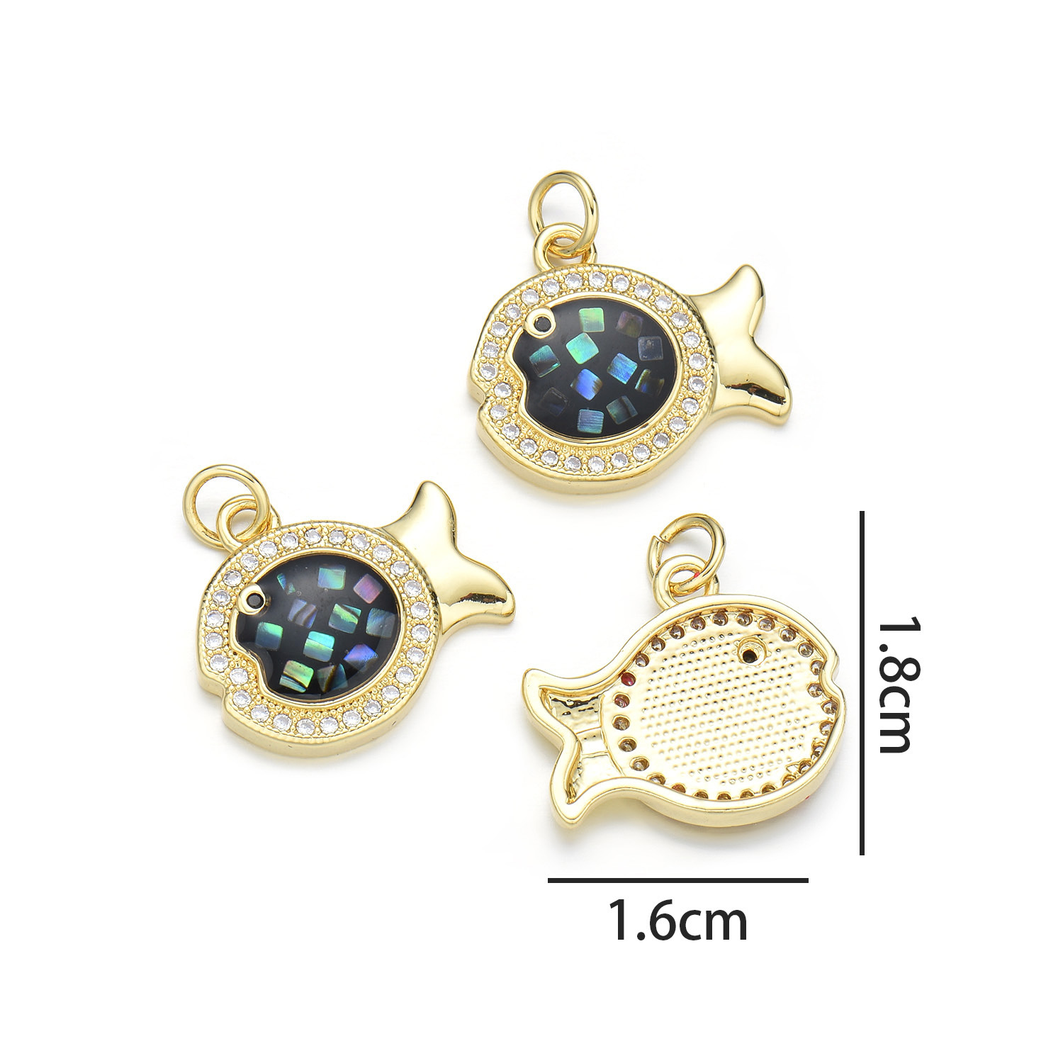 Small fat fish pendant (black)