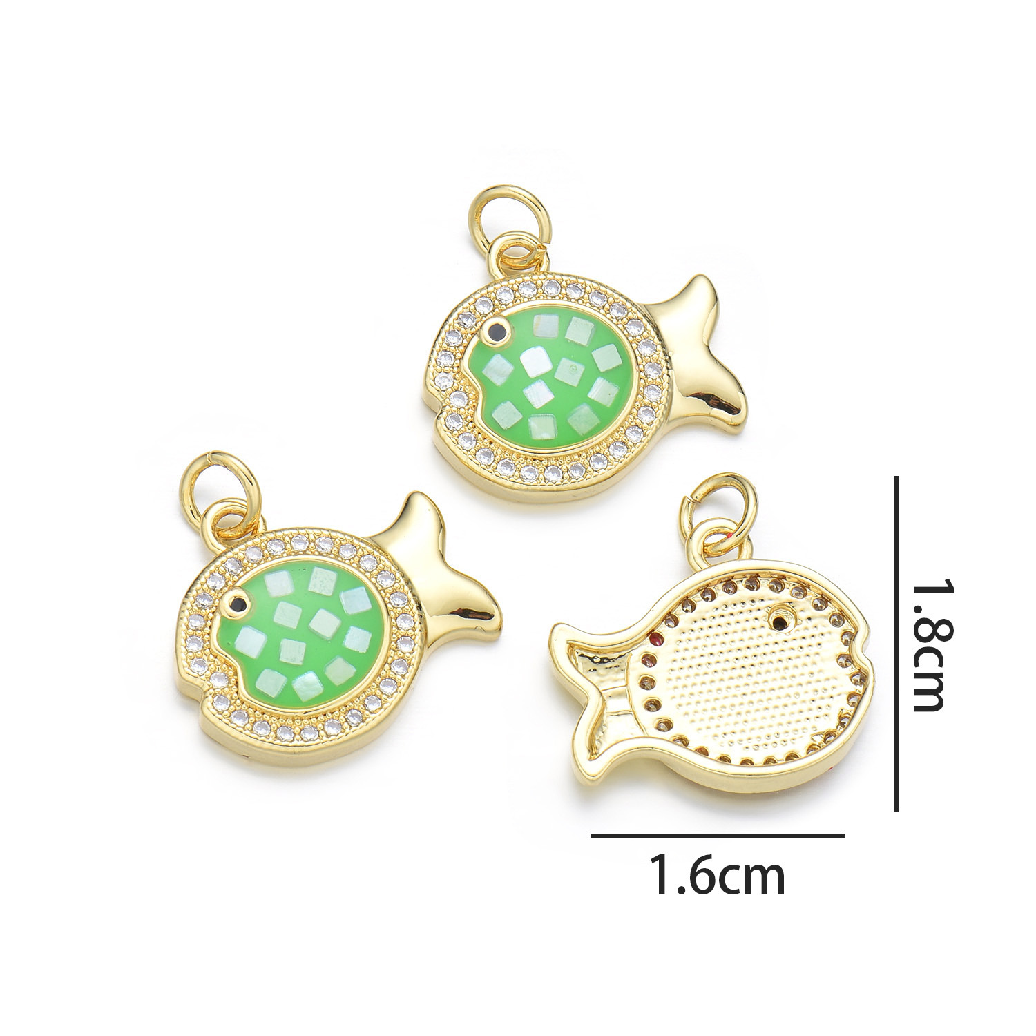 Small fat fish pendant (green)