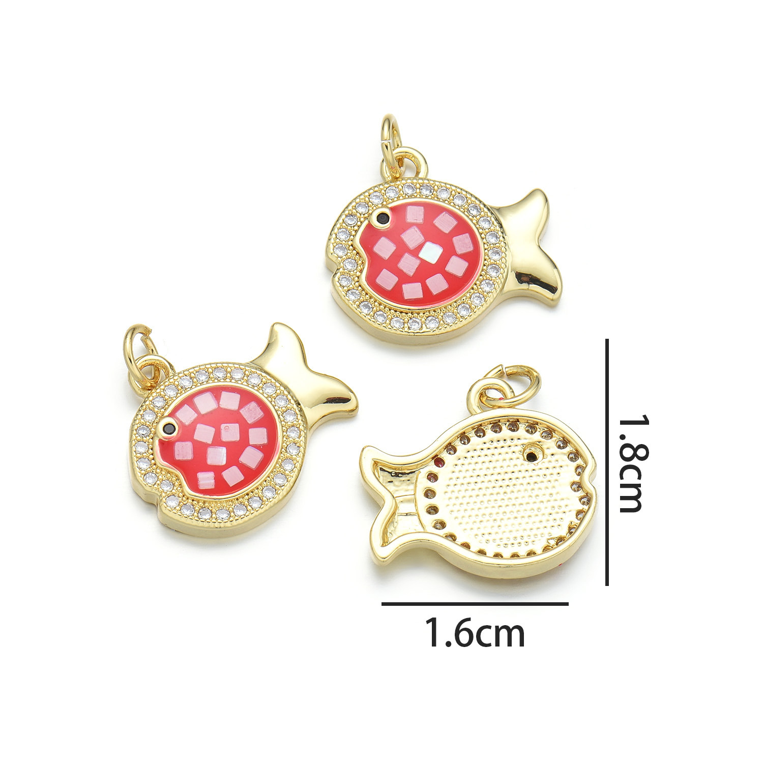 Small fat fish pendant (red)