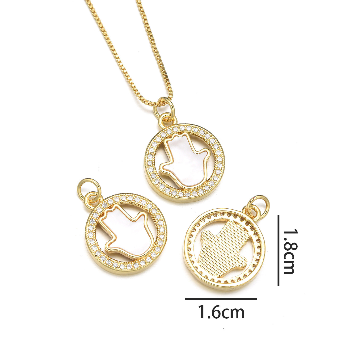 Circle Palm Pendant (Natural Shell)