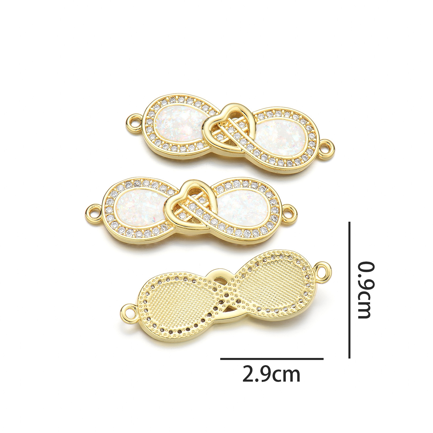 Infinite peach hearts (colorful pink opal)