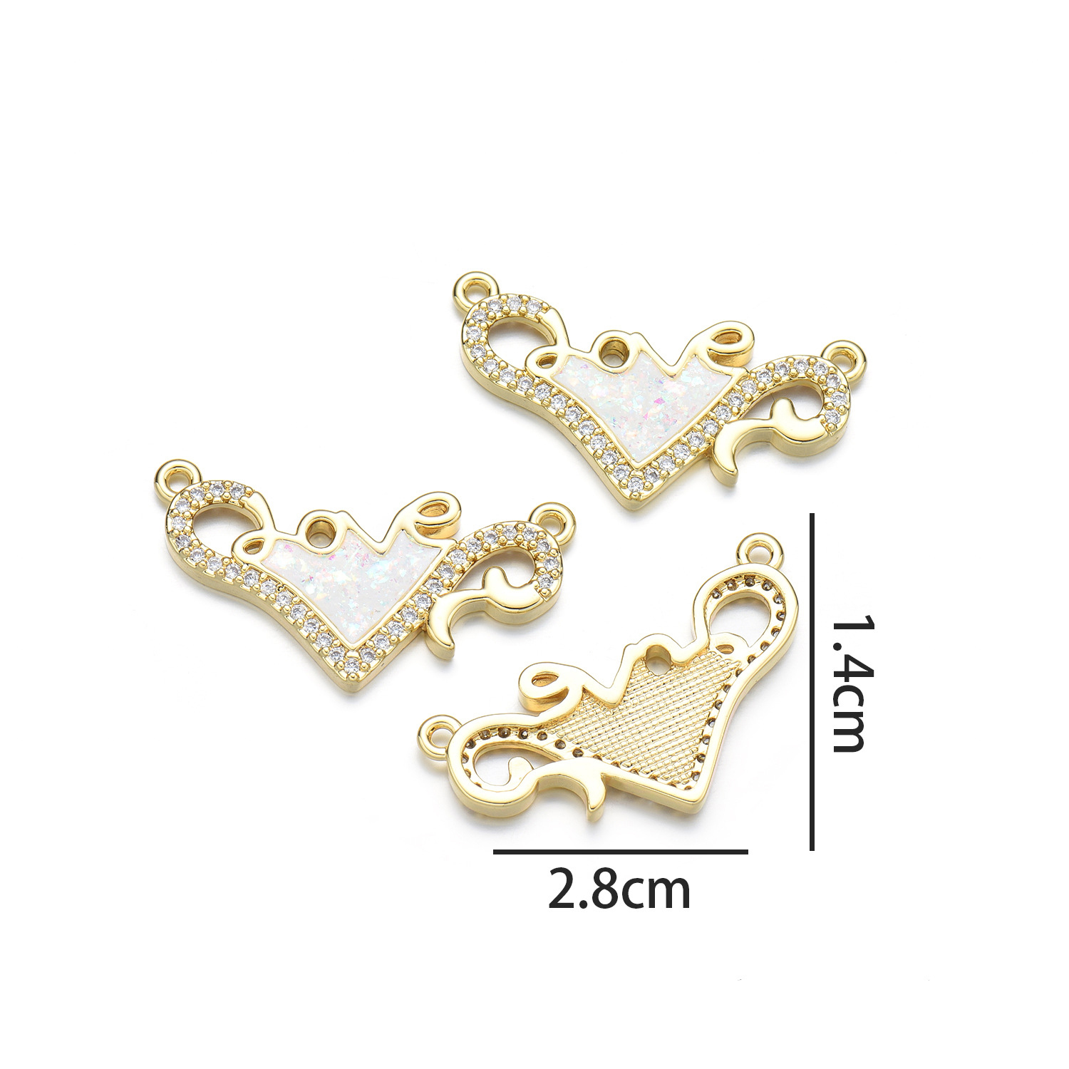 Love hand plate (colorful pink opal)