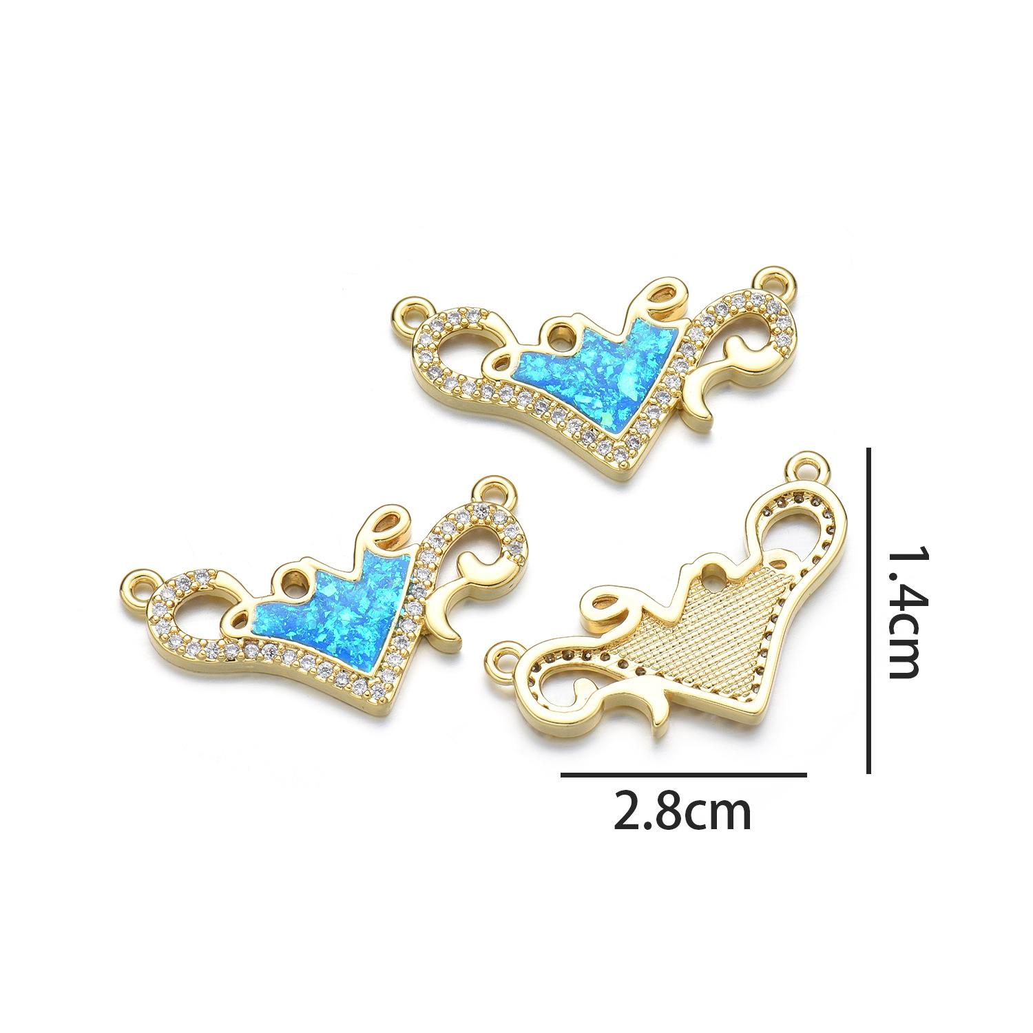 Love hand sign (Peacock Blue Opal)