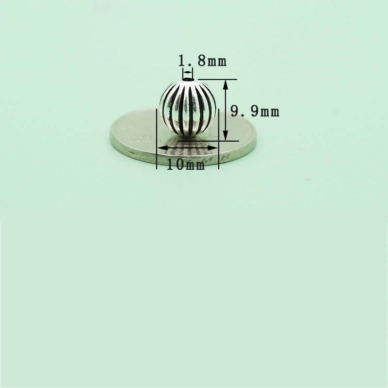 Pumpkin beads * Thai silver 10mm FB0214018