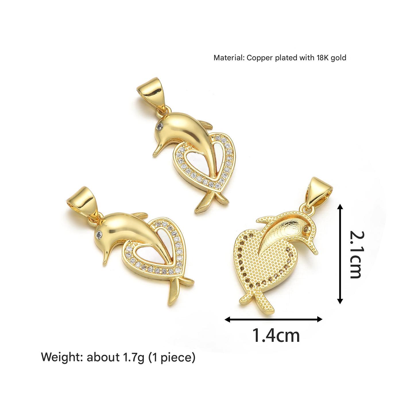 Heart dolphin (1 piece)