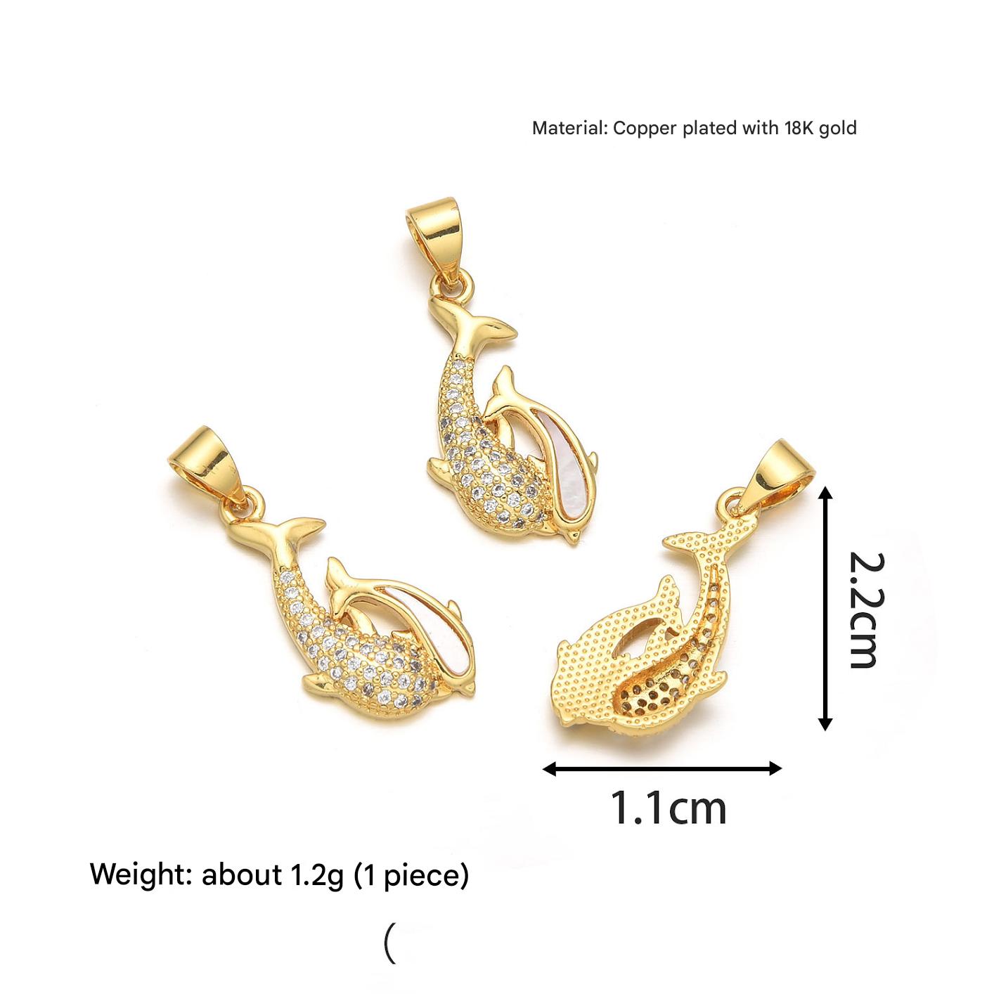 Double dolphin pendant (1 piece)