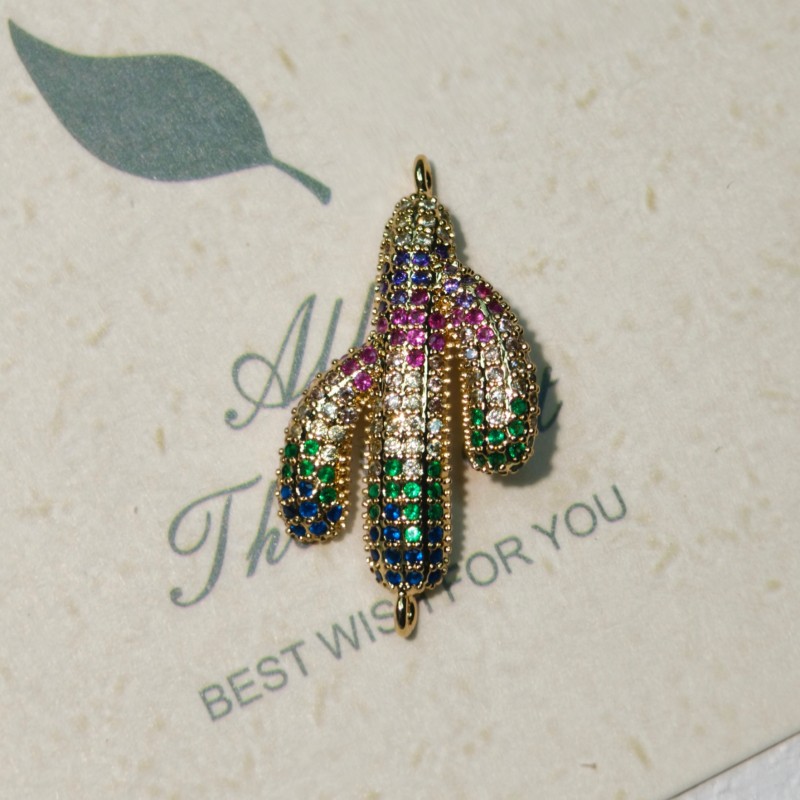 Golden color zirconium cactus-18mmx30mm