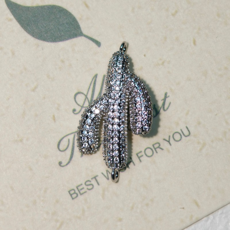 Silver white zirconium cactus-18mmx30mm