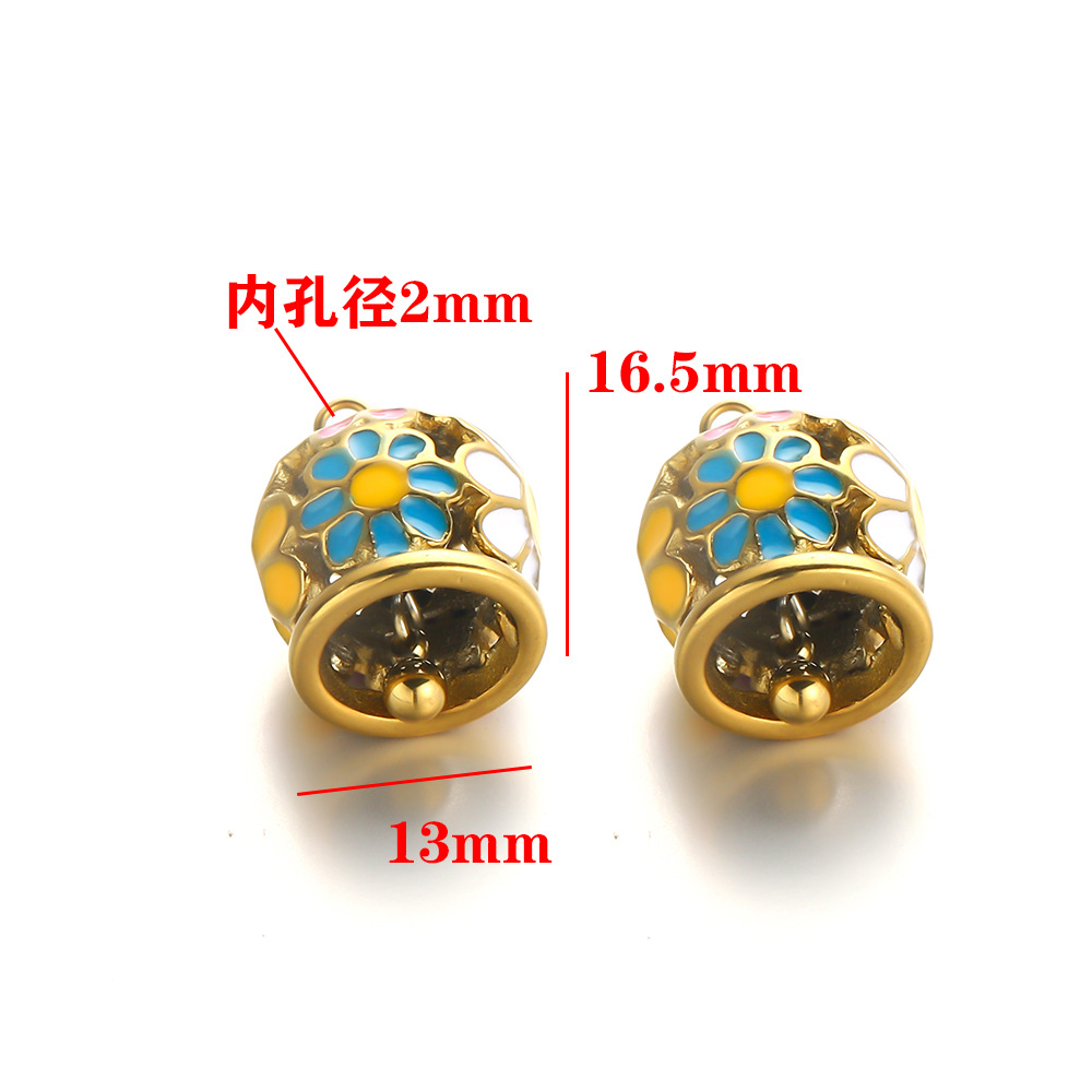 Colored oil-dripping round bell - gold