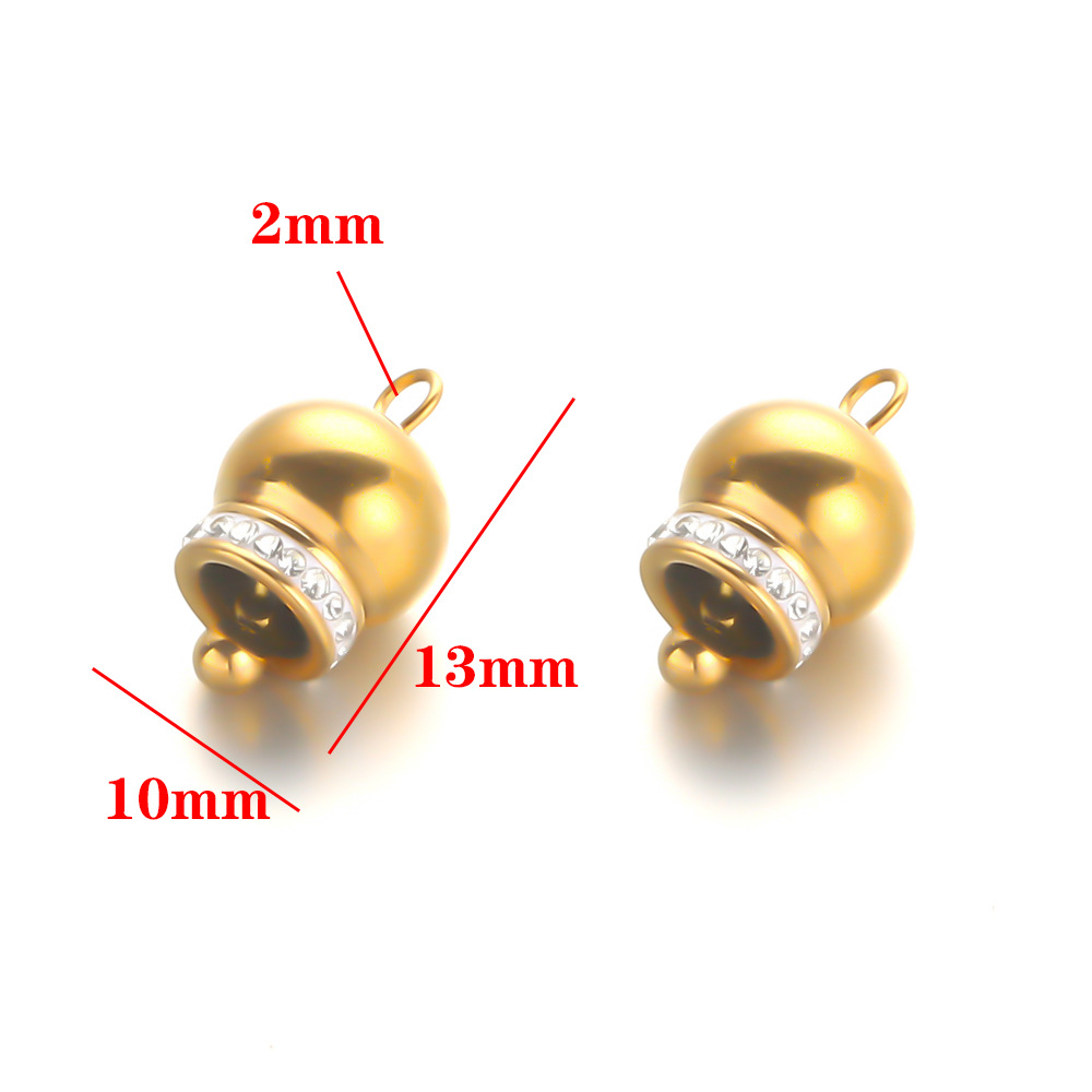 Round bells in a single row with diamonds - gold