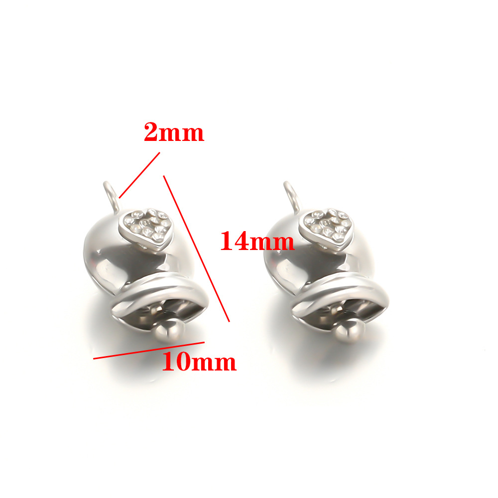 Heart-shaped flattened bell - steel color