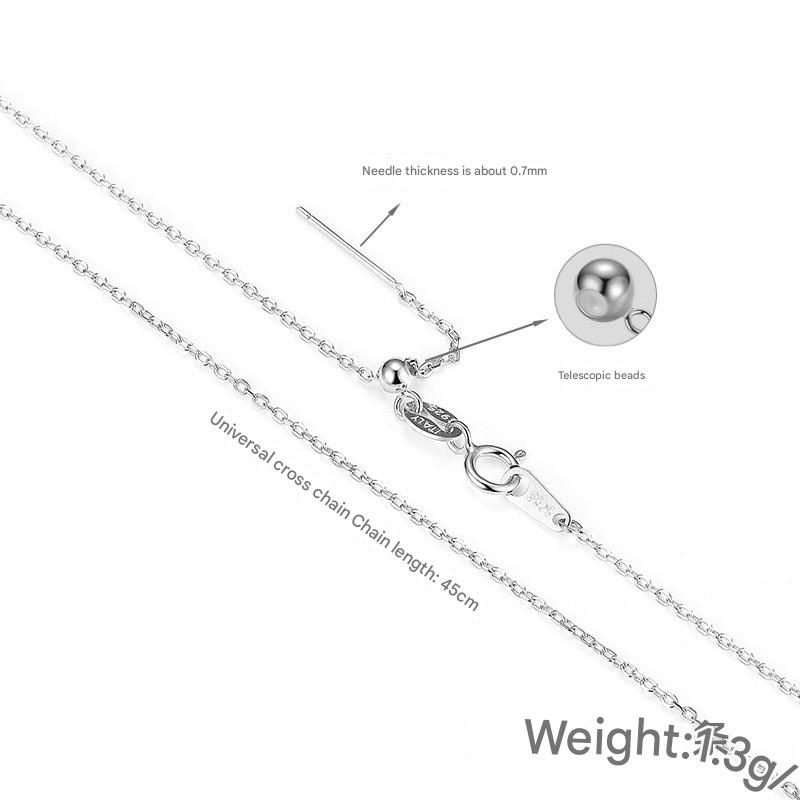 XL1005 white gold cross universal chain 45cm