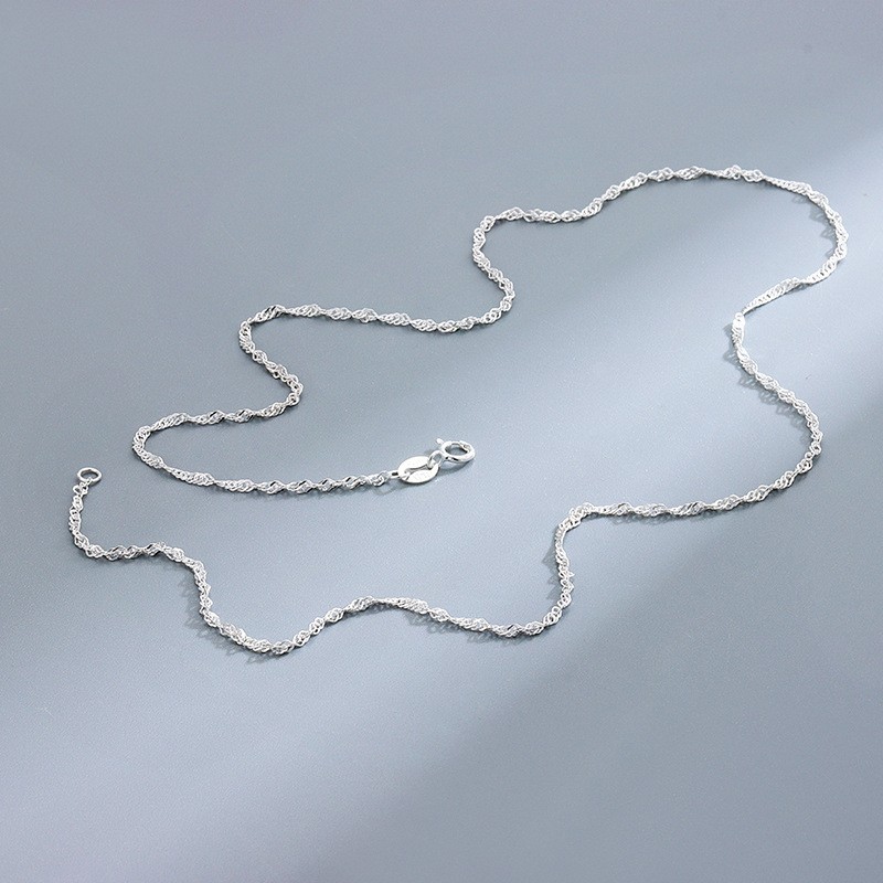 XL1003 silver water wave chain 45cm