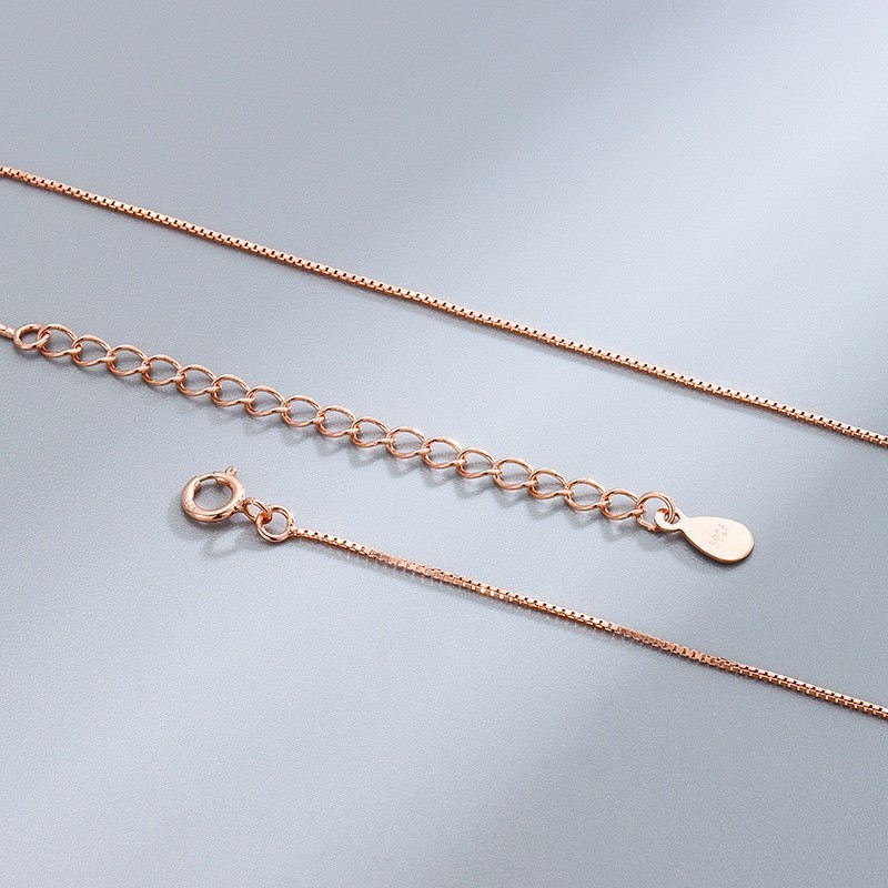 Rose gold plated box chain 50 5cm