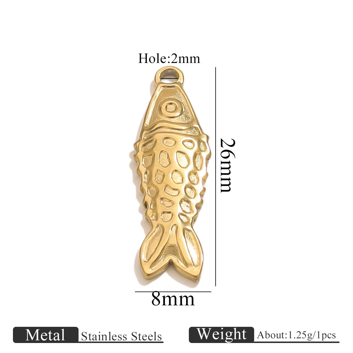 Golden hydraulic pendant-skinny fish