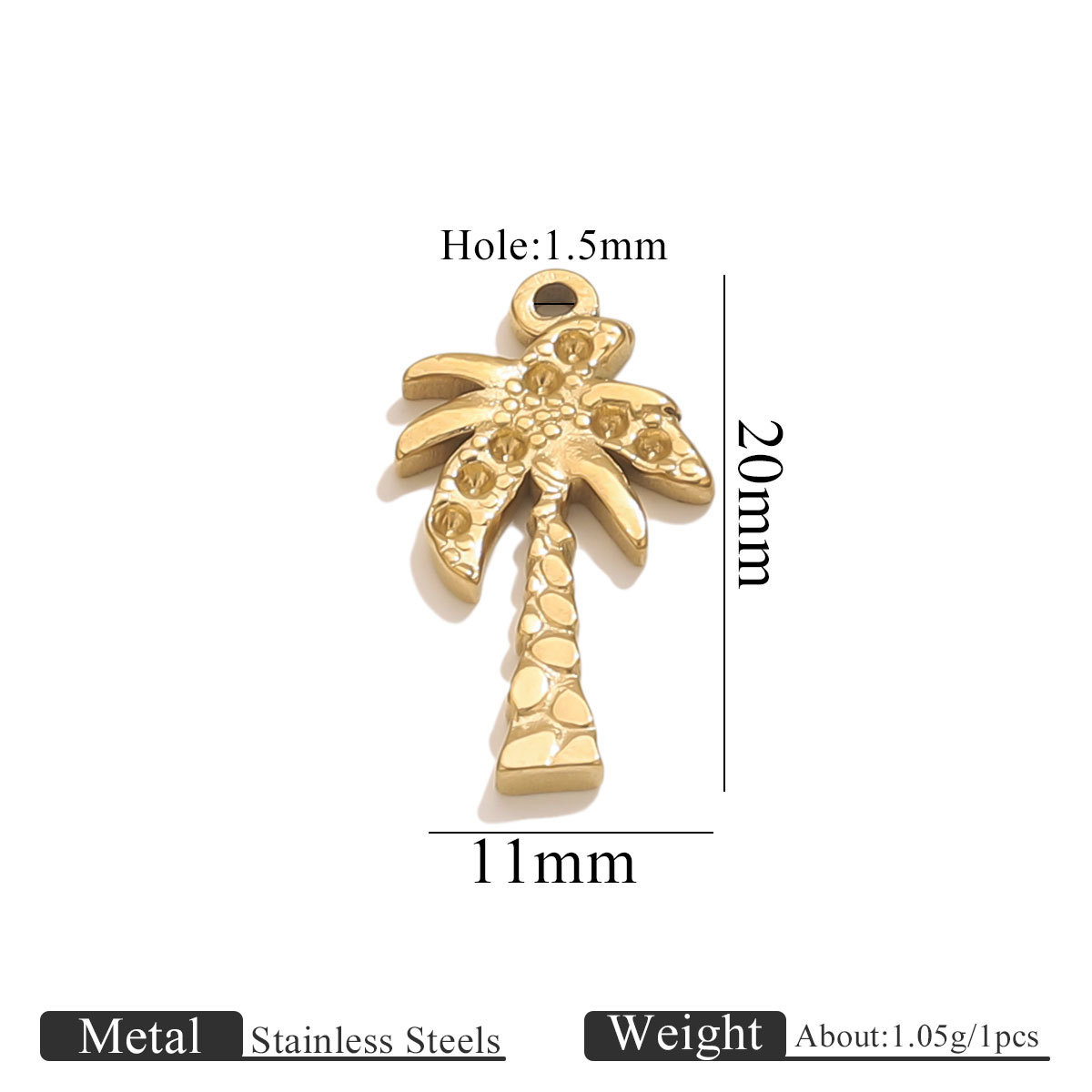 Gold hydraulic pendant-coconut tree