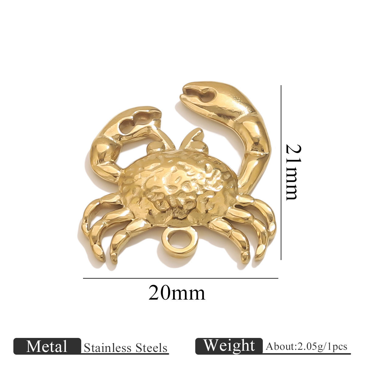 Gold hydraulic pendant-crab