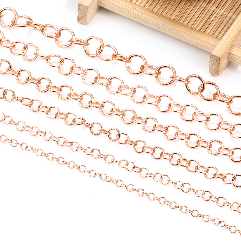 Vacuum rose gold plated open ring 0.8 * 5mm