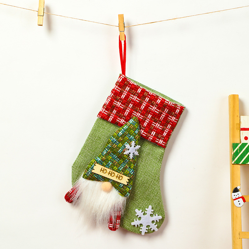 Small green hoho christmas stocking