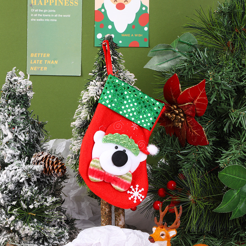 E1-1 small sequin socks bear