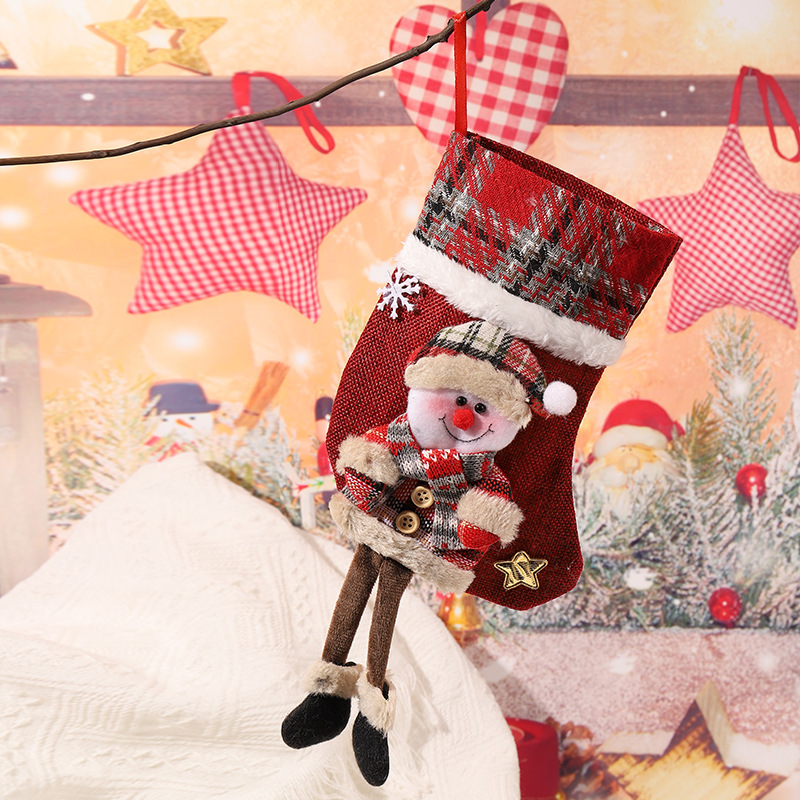E4-1 medium garter stocking snowman