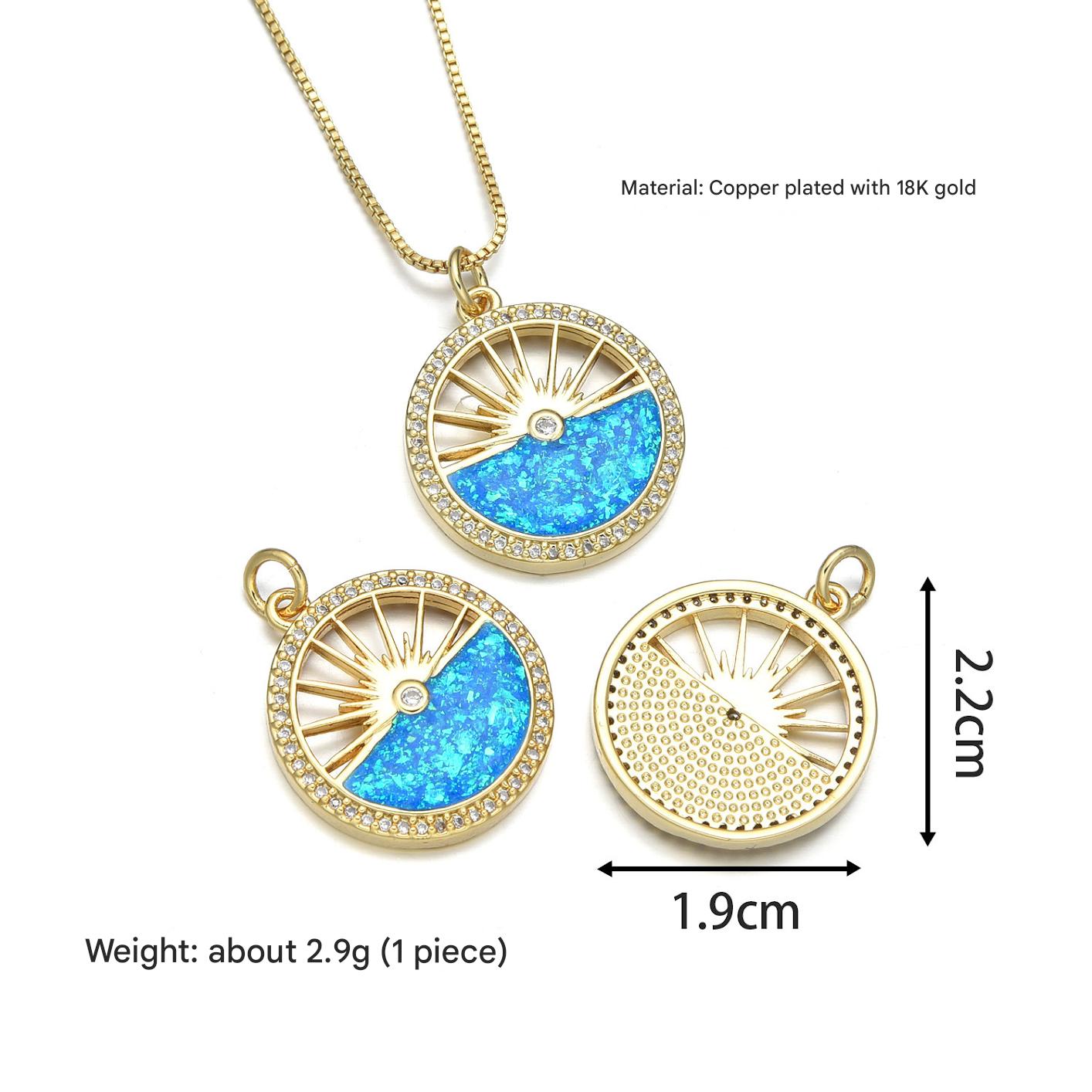 Round glow pendant (peacock blue)