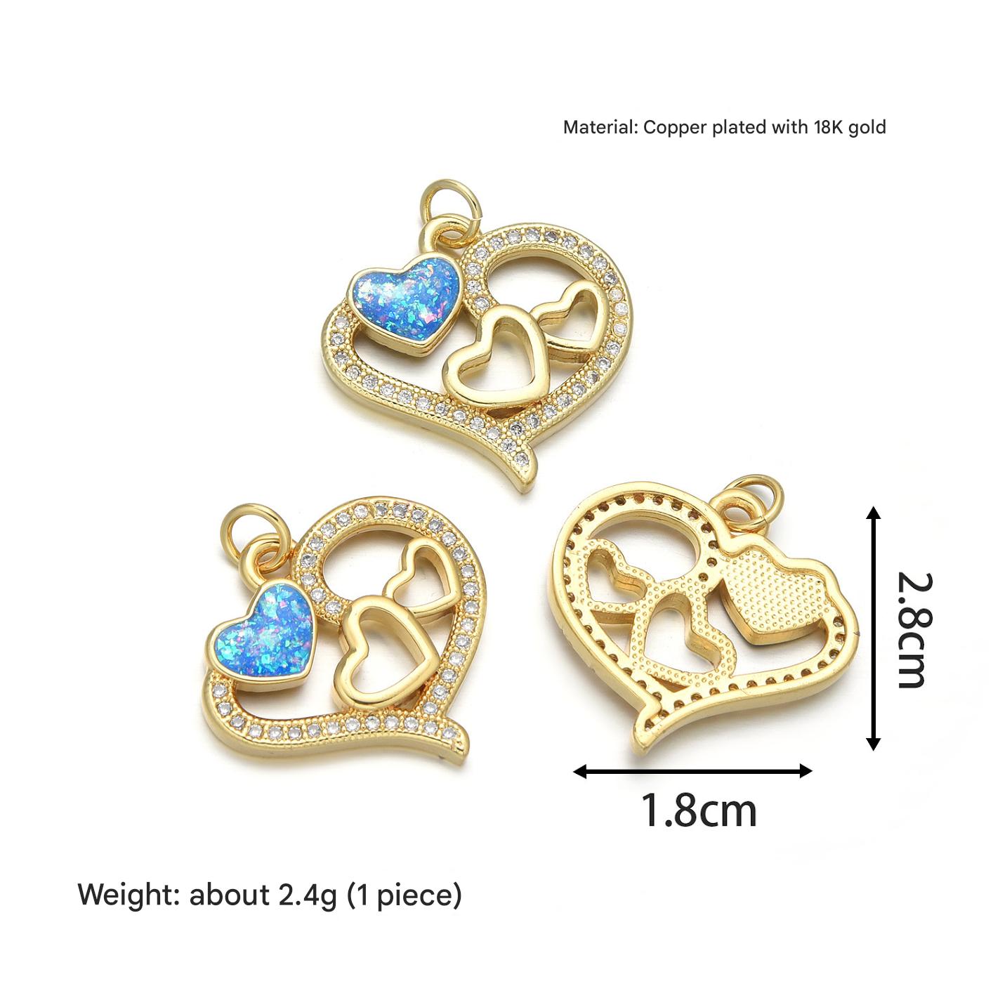 Heart pendant (starry sky blue opal)