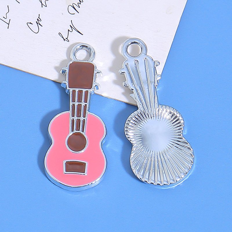 White k guitar-rose red