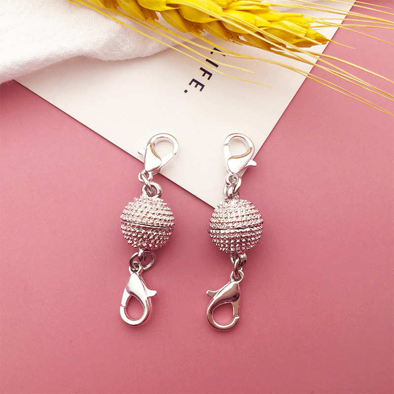 1 bright silver spherical magnet connecting buckle 4.2 g-9 * 42mm