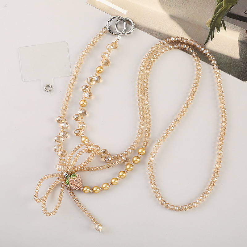 C004 champagne crystal butterfly mobile phone chain