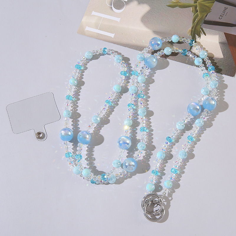 Haijia beads long chain blue